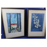 2 Framed Prints signed R Freund(12x17")