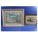 2 Wood Framed Prints(Willows by Estelle Thomas) 2 Wood Framed Prints(Willows by Estelle Thomas)