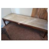 Solid Wood Coffee Table w/Travertine Top-60x22x14"