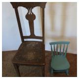 Wood Chair& BabyDoll rocker