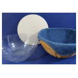 Longaberger 11" Bowl Basket w/Liner/Protector Longaberger 11" Bowl Basket w/Liner/Protector