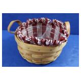 Longaberger Basket w/Protector/Liner