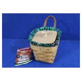 Longaberger Chive Basket w/Liner/Protector