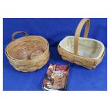 2 Longaberger Baskets incl Parsley Booking w/Liner 2 Longaberger Baskets incl Parsley Booking w/Liner