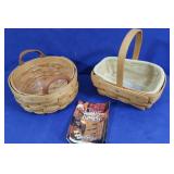 2 Longaberger Baskets incl Parsley Booking w/Liner