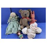 Vintage Teddy Bear, PeeWees Doll&more