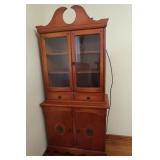 Vintage Wood Hutch w/Glass Doors-32"x16"x70"H Vintage Wood Hutch w/Glass Doors-32"x16"x70"H