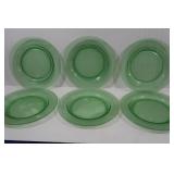 6 Green Depression Dishes 6 Green Depression Dishes
