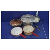 Vintage Cookware,Yellow/Red Enamel Pan&more Vintage Cookware,Yellow/Red Enamel Pan&more