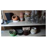 Lot of Ceramic Planters&Canning Jars