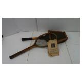 2 Vintage Wooden Tennis Rackets&Basketball Net 2 Vintage Wooden Tennis Rackets&Basketball Net