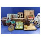 Spice Jars in Rack,3 Vintage Creamers,Sm. Cutting