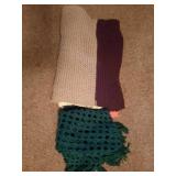 2 Wool Blankets,Knitted Throw&Shawl