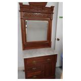 Antique Marble Top Carved Dresser 30x17x72"