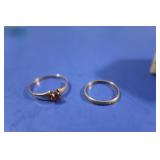 10K Baby Ring .4g Sz 2 & 10K Ruby Ring .6gr Sz 5