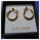 14K Gold Hoop Earrings 1gr 17mm(5/8")