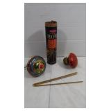 2 Vintage Spinning Tops(1 not working), Pick-up-
