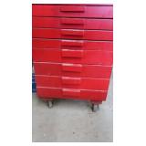 8 Drawer Wooden Storage Cart on Wheels-22"x28"x30"