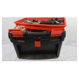 B&D Toolbox w/Large Lot of 1/2"&3/8" Sockets