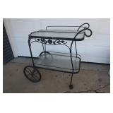 Outdoor Serving Cart-metal&glass(22"x29"x33"H)
