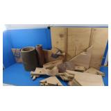 Assorted Wood Pcs, Sand Paper&more