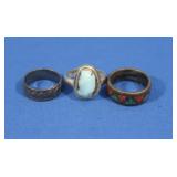 3 Sterling Rings(2 w/Stones)11.4g gross wt-Szs-5,