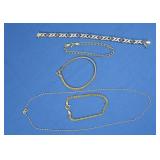 4 Sterling Bracelets(gold plated-1 w/stones)&