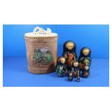 Nesting Dolls, Leather Trash Can