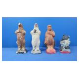 4 Chalkware Animal Figurines
