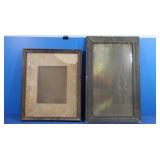 Antique Picture Frames--1 w/Print, 1 w/Broken