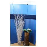 Glass 26"&Brass 17" Vases