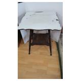 Oak Spindle Leg Table (top covered in contact