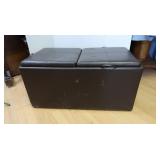 Vinyl Seat w/Storage&TV Trays 35x18x18