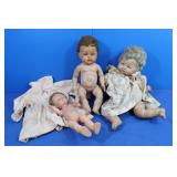 3 Vintage Baby Dolls (2 w/working eyes)