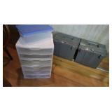 5 Storage Totes (1 missing drawer)