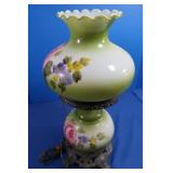 Painted Glass Globe&Base Lamp 23" Tall