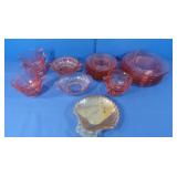 Pink Depression 4 Cups, 6 Saucers (chipped), 6