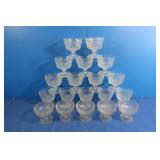 Clear Glass Sherbert, Dessert (19)-Two Patterns