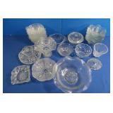 Lot of Clear Glass Bowls, Dishes, Christmas Candy
