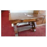 Oak Library Table 12x28x28 (some scratches)