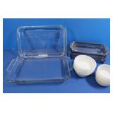 Silverplated Serving Dish&2 Pyrex Baking Dishes