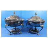 2 Kent Silver-plated Chaffing Dishes