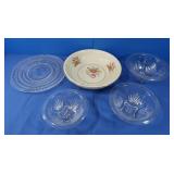 Porcelain Serving Bowls&3 Glass Bowls