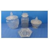 Pressed Glass Serving Dishes, Bowls