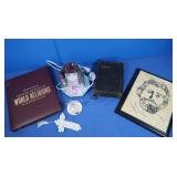 Bible, Angled Candleholder, Marble Plaque of
