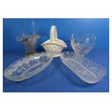 Glass Vases, Bowls, Basket