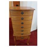 Wooden Jewelry Chest on Legs-6 Drawer