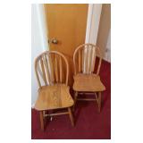 2 Oak Chairs (good condition) 34"H16.5"Wx16"D
