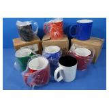 8 Colored Coffee Mugs