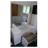 Painted Vanity w/Mirror&Seat